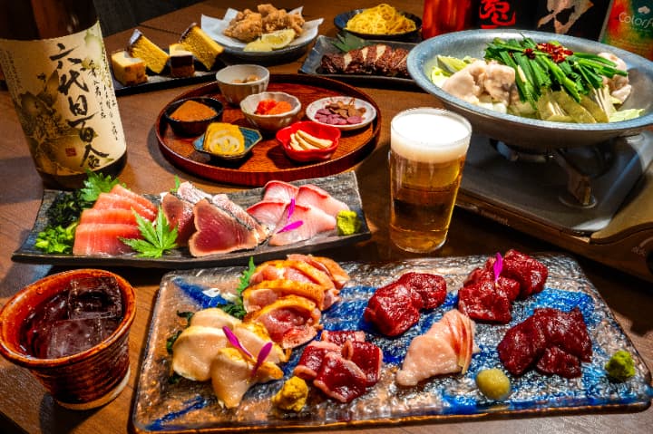 【2時間飲み放題付き】選べるお鍋の九州料理２０品目くすおコース　¥7,000（税込）